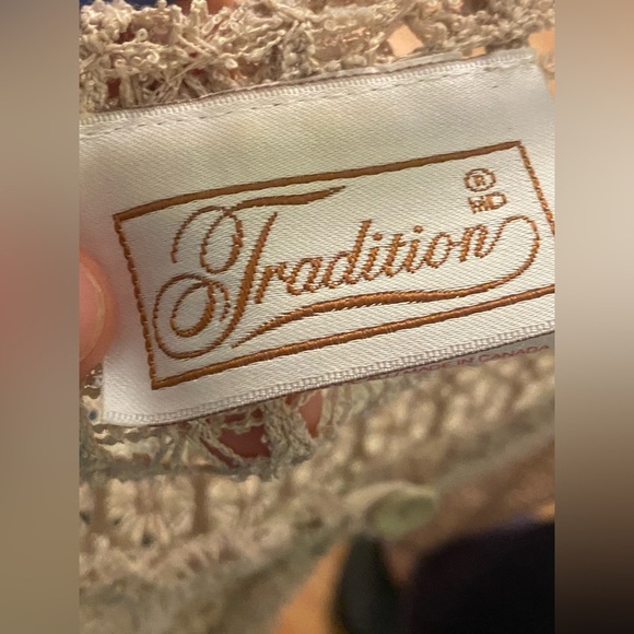 Elegant Cream and Brown Dress and short blouse set - Picture 7 of 11